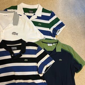 Lacoste Lot of 4 polo shirts, sizes XXL and 3XL.